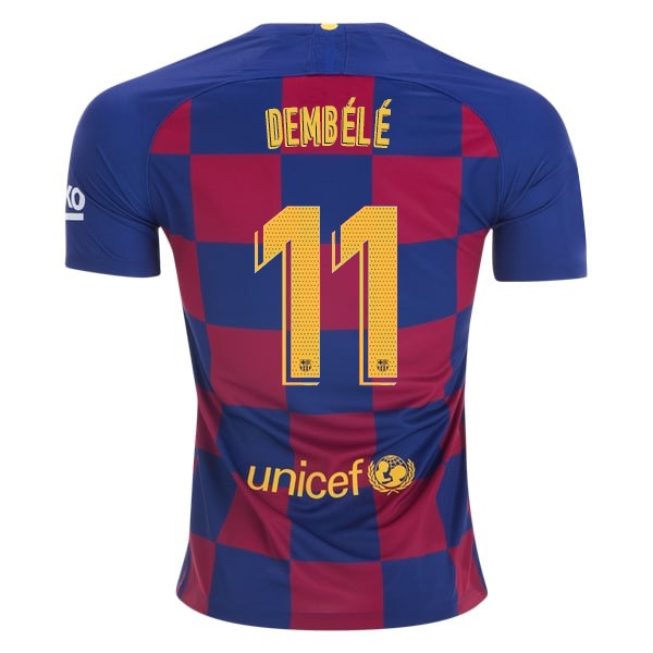 Camiseta Barcelona NO.11 O.Dembele 1ª 2019-2020 Azul Rojo
